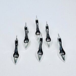 6pcs Beads for Jewelry Silver High Heel Shoes Charm #18286- 5 sets left